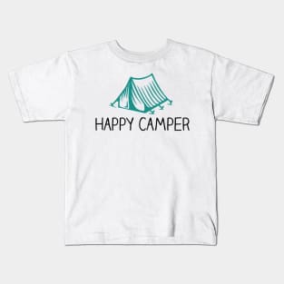 Happy Camper Cute Camping Quote Kids T-Shirt